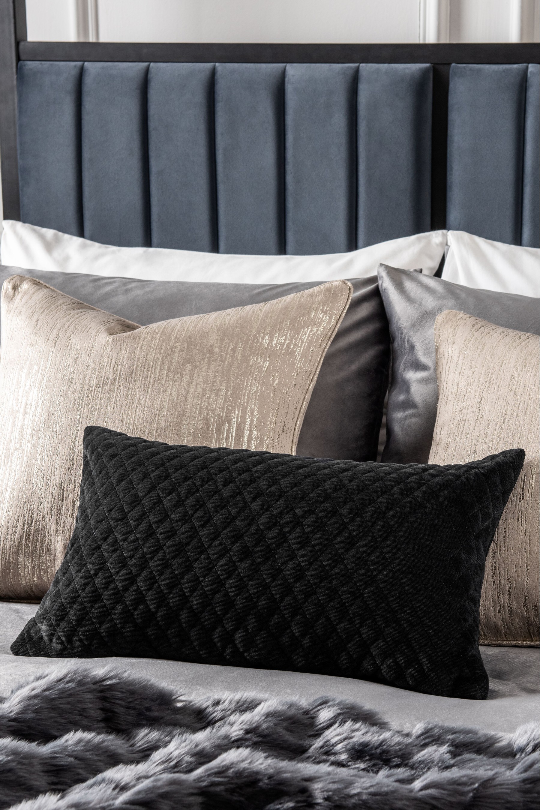 Velvet Quilted Hamilton Cushion Rectangle