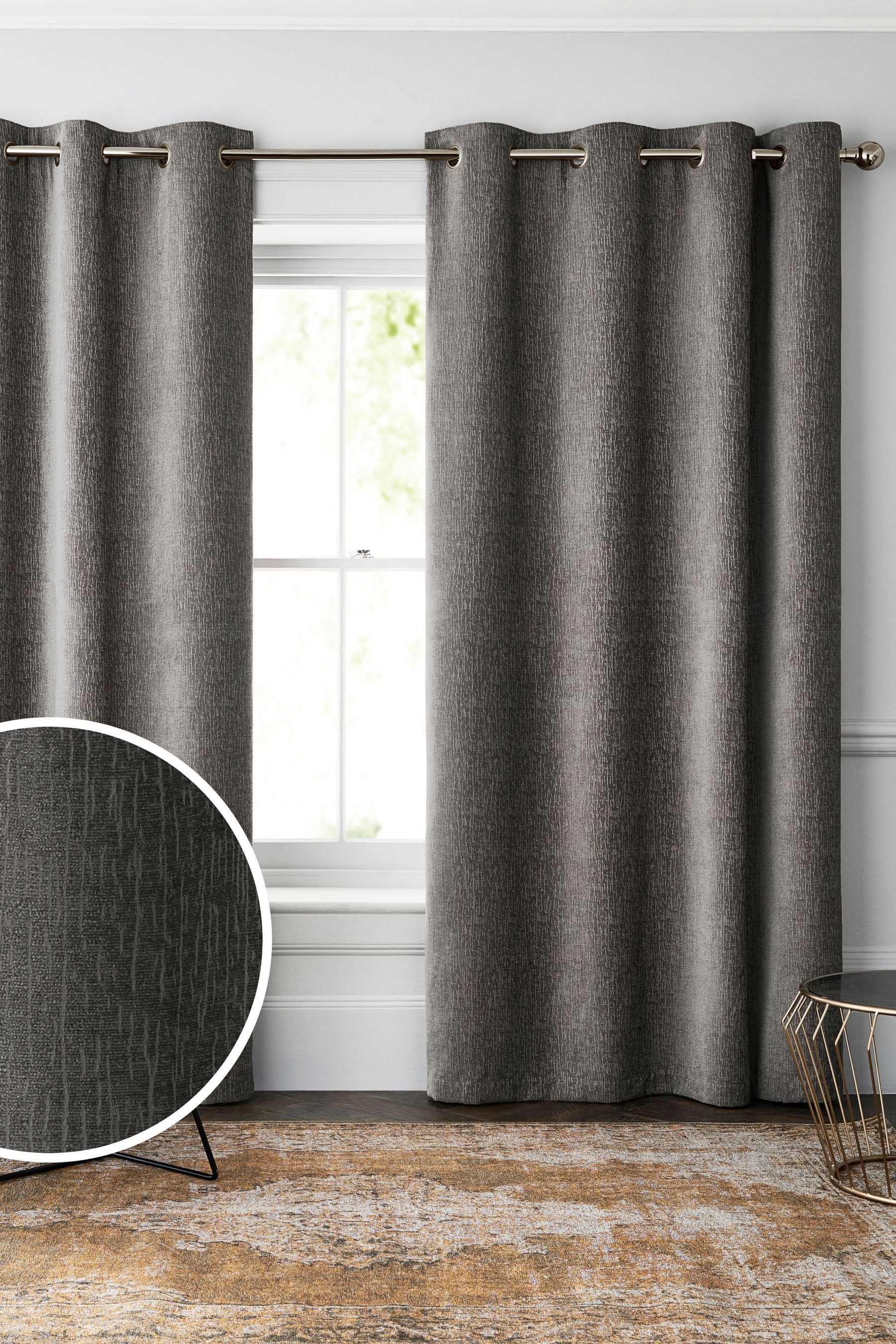 Heavyweight Chenille Curtains Eyelet Lined