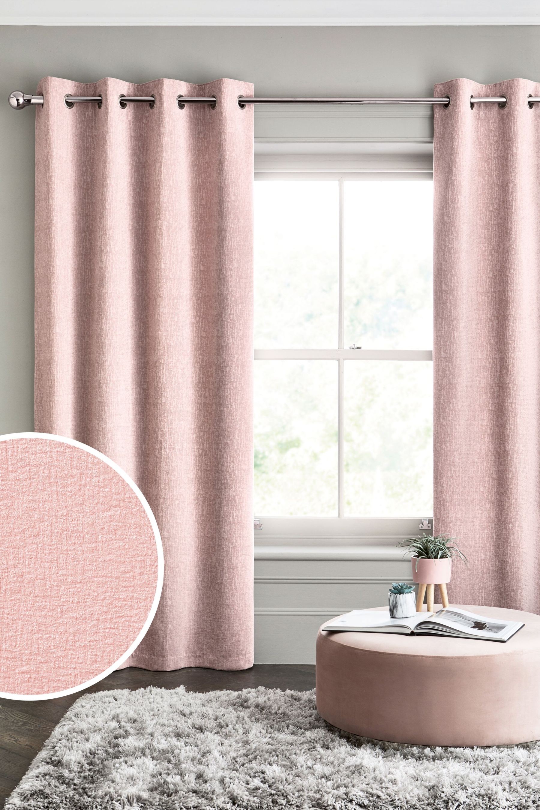 Heavyweight Chenille Curtains Eyelet Lined