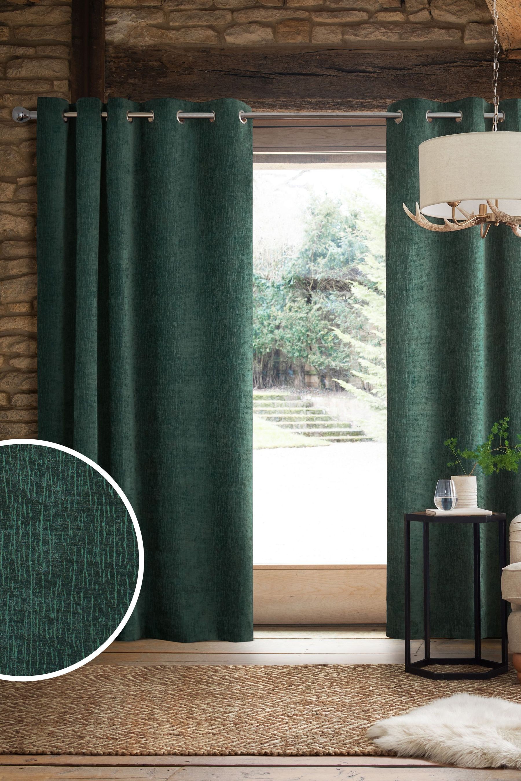 Heavyweight Chenille Curtains Eyelet Lined