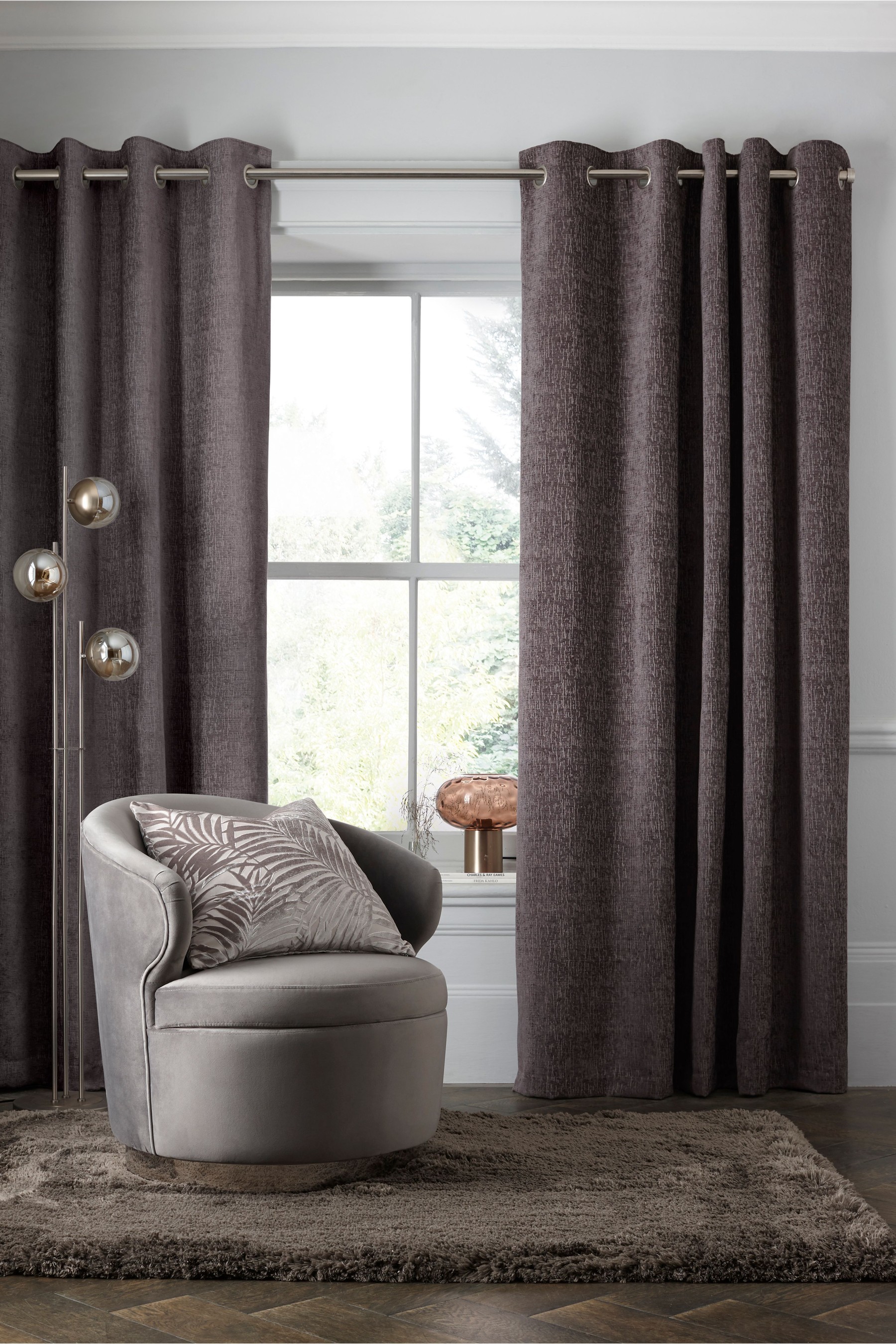 Heavyweight Chenille Curtains Eyelet Lined