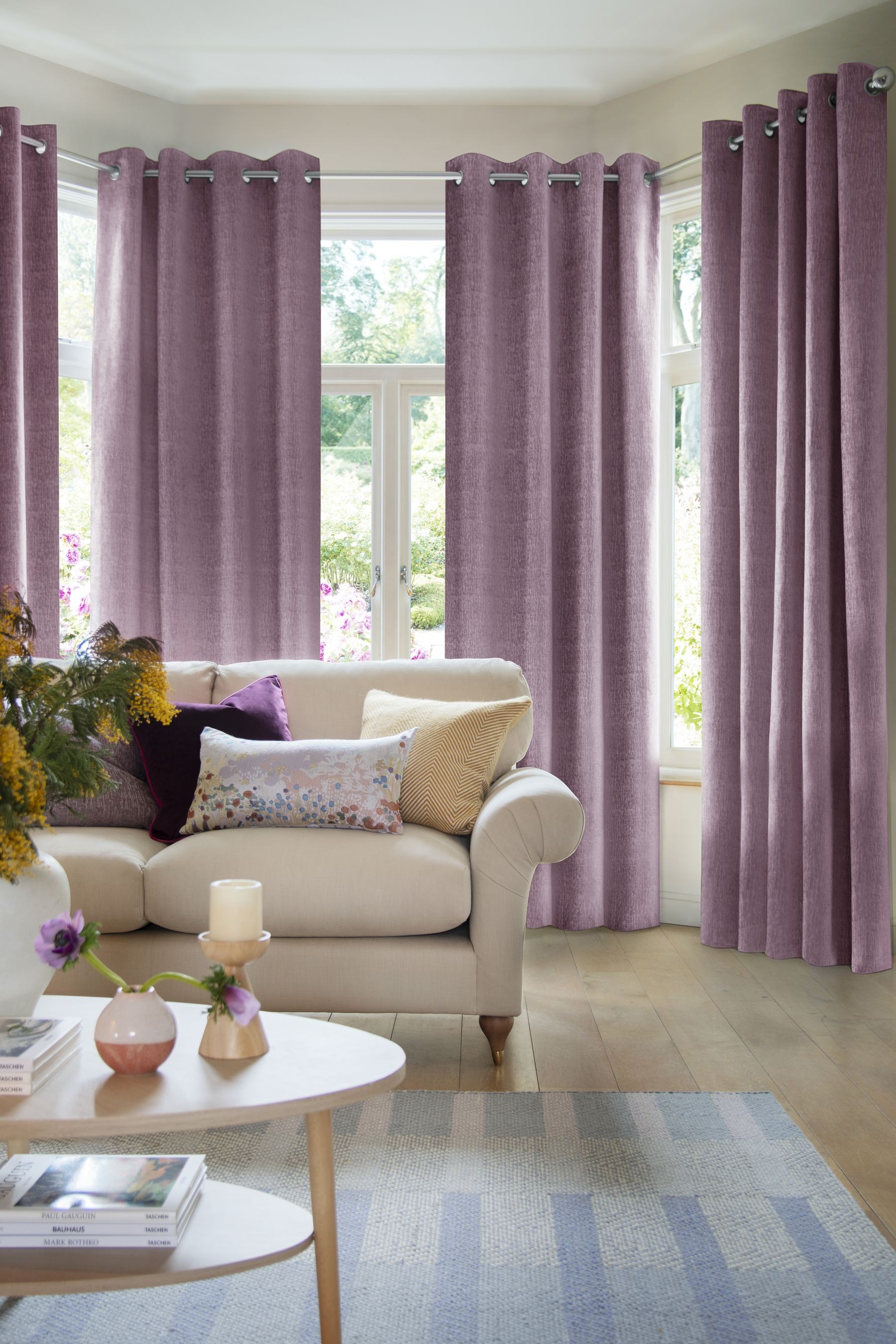 Heavyweight Chenille Curtains Eyelet Lined