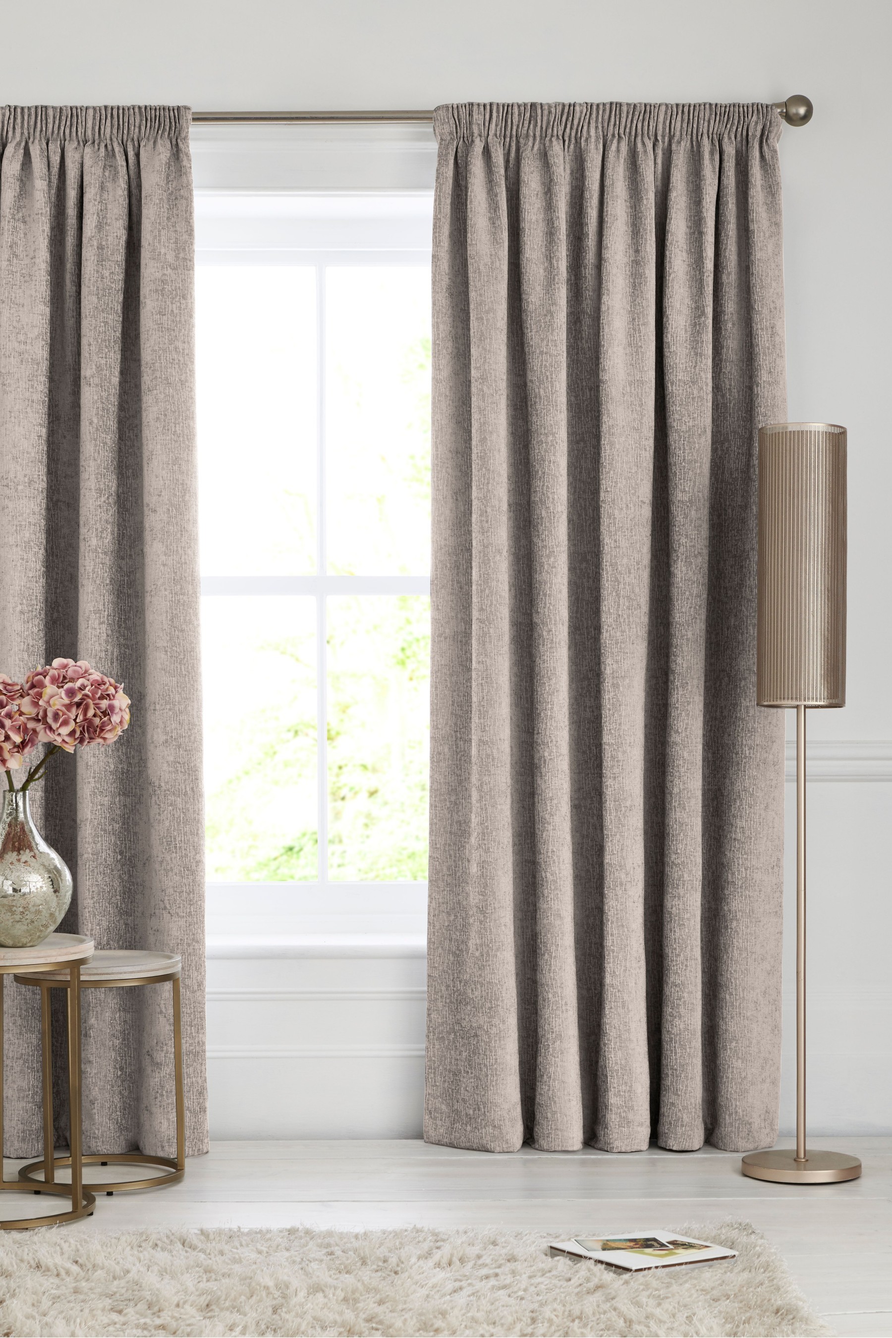 Heavyweight Chenille Curtains Pencil Pleat Lined