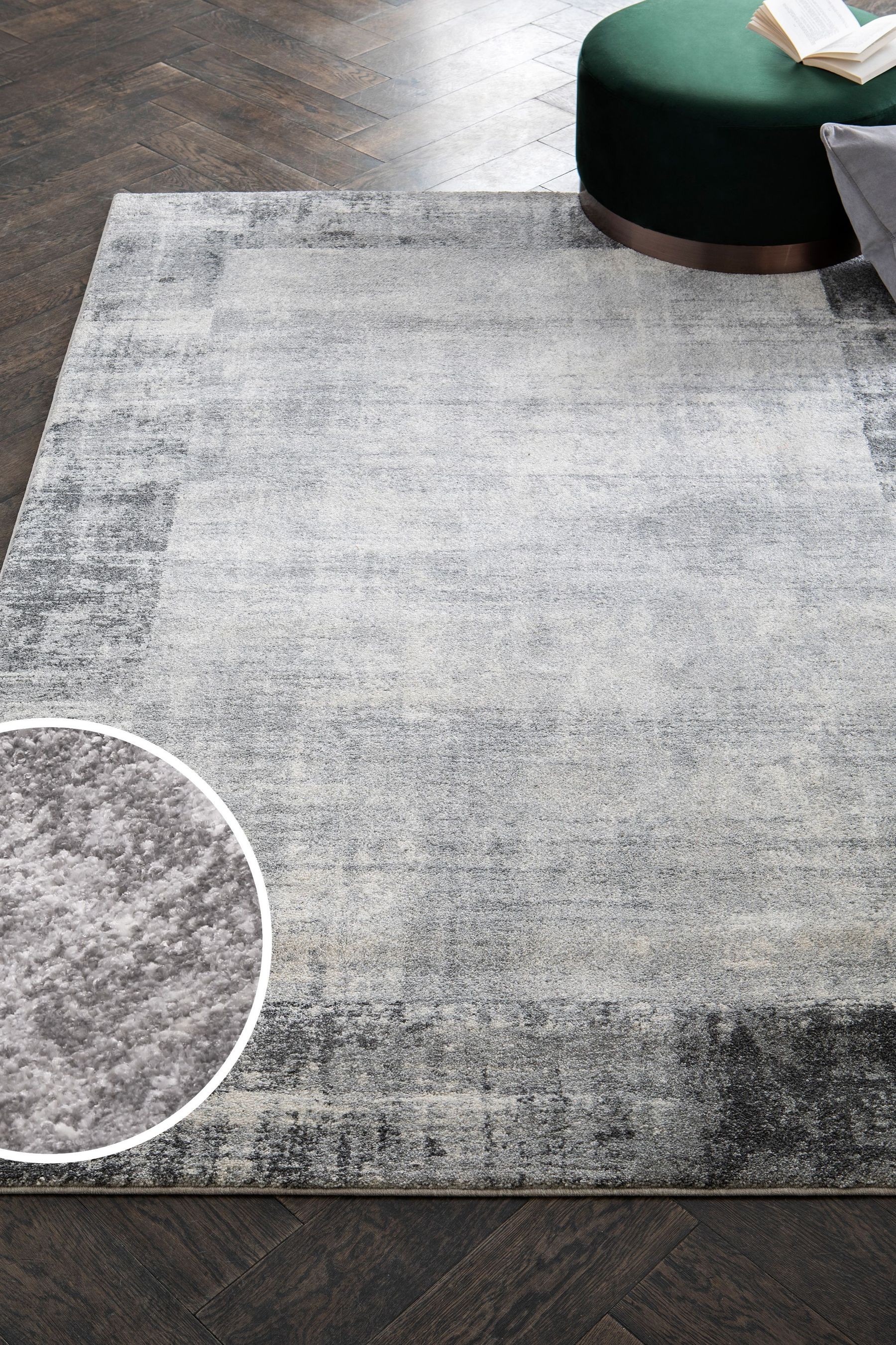 Textured Border Rug