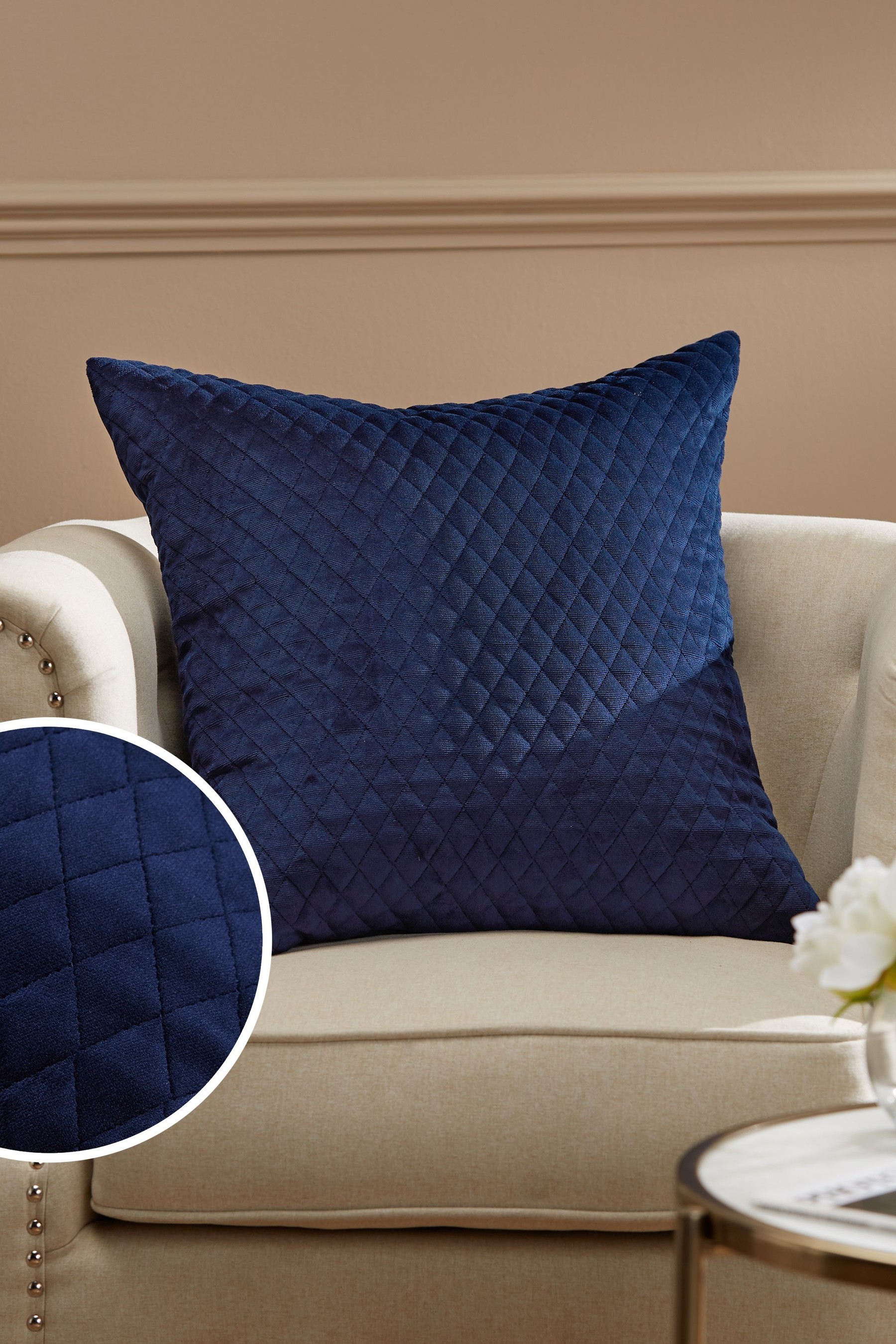 Velvet Quilted Hamilton Cushion Square