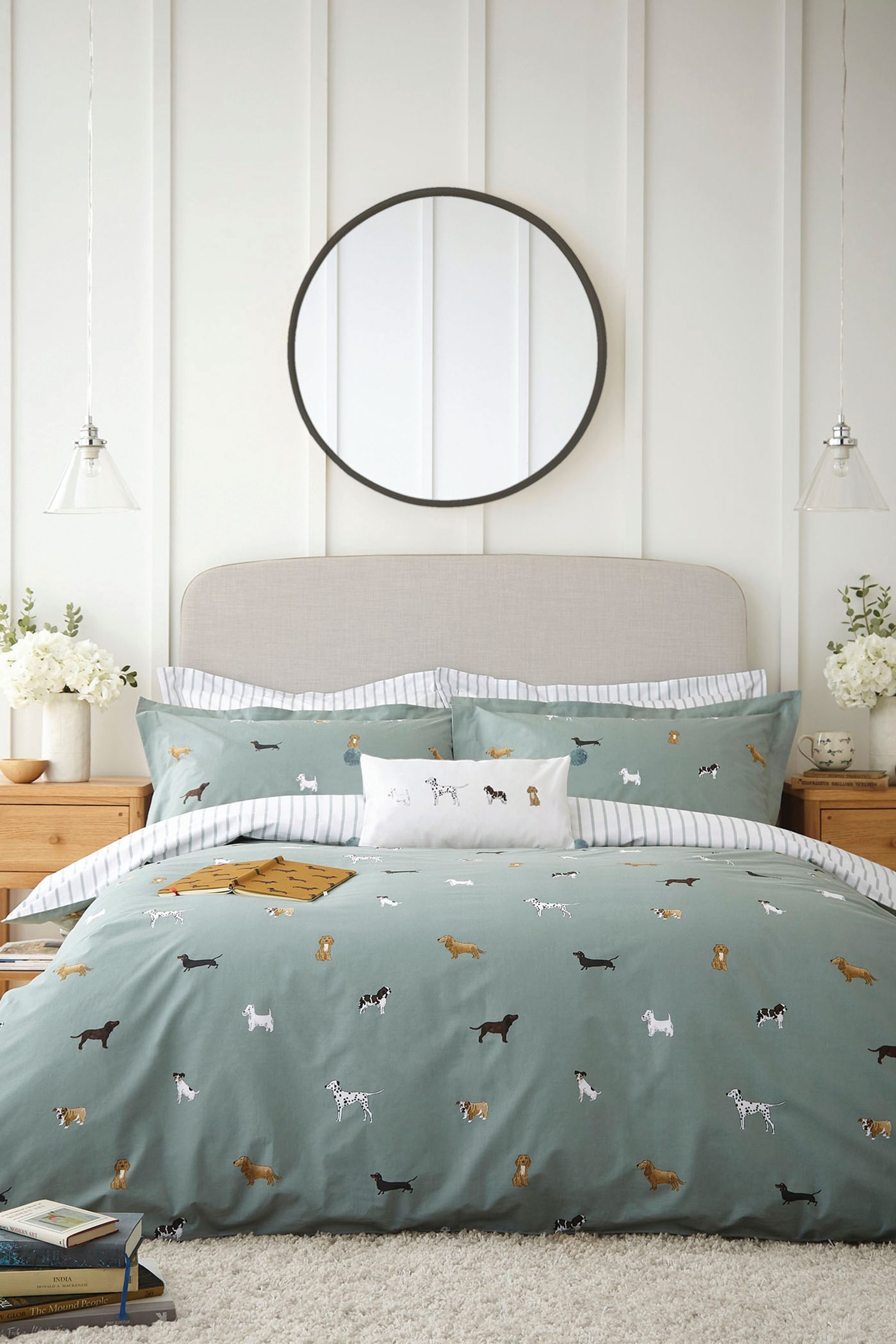 Sophie Allport Fetch Moss Duvet Cover And Pillowcase Case