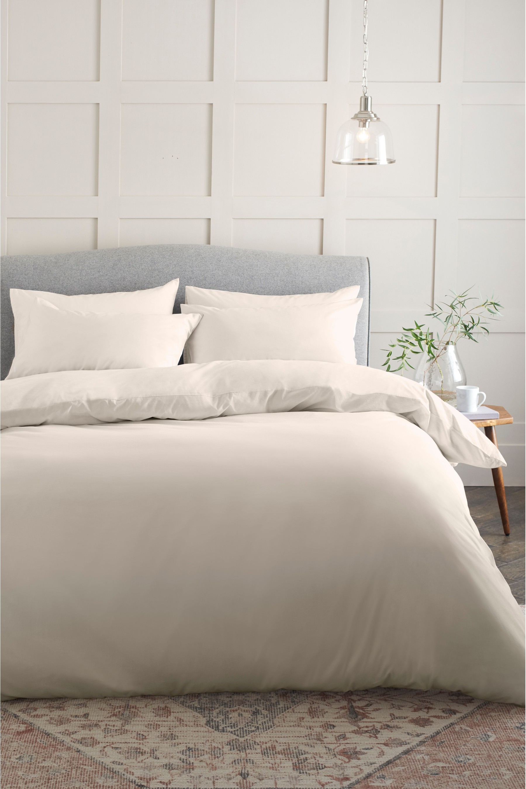 Cotton Rich Duvet Cover and Pillowcase Set Plain Percale