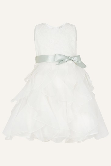 Monsoon Natural Baby Cancan Lace Ruffle Dress