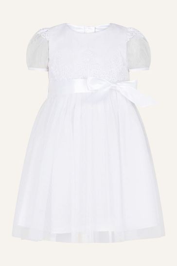 Monsoon White Nordic Lace Christening Dress