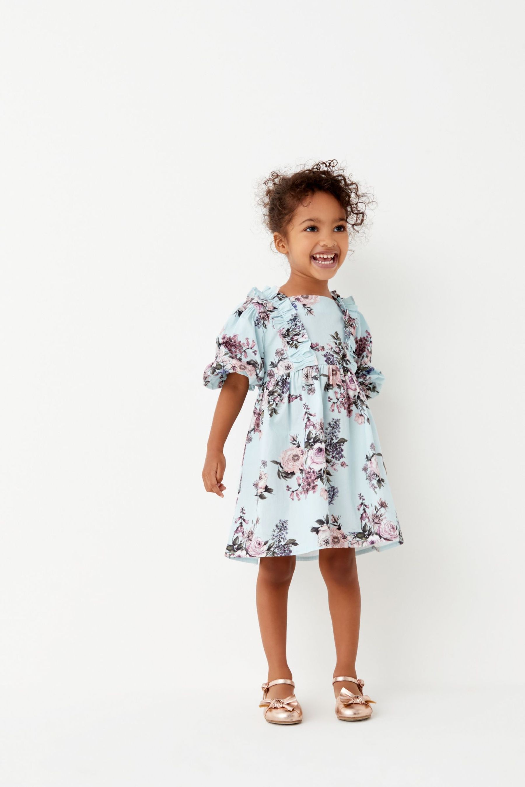 Printed Puff Sleeve Dress (3mths-8yrs)