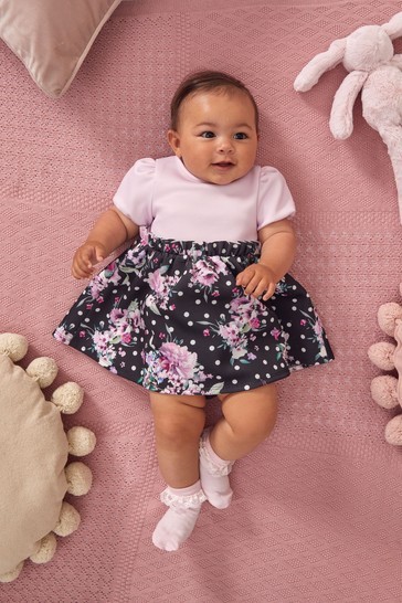 Lipsy Baby Puff Sleeve Dress With Matching Knicker