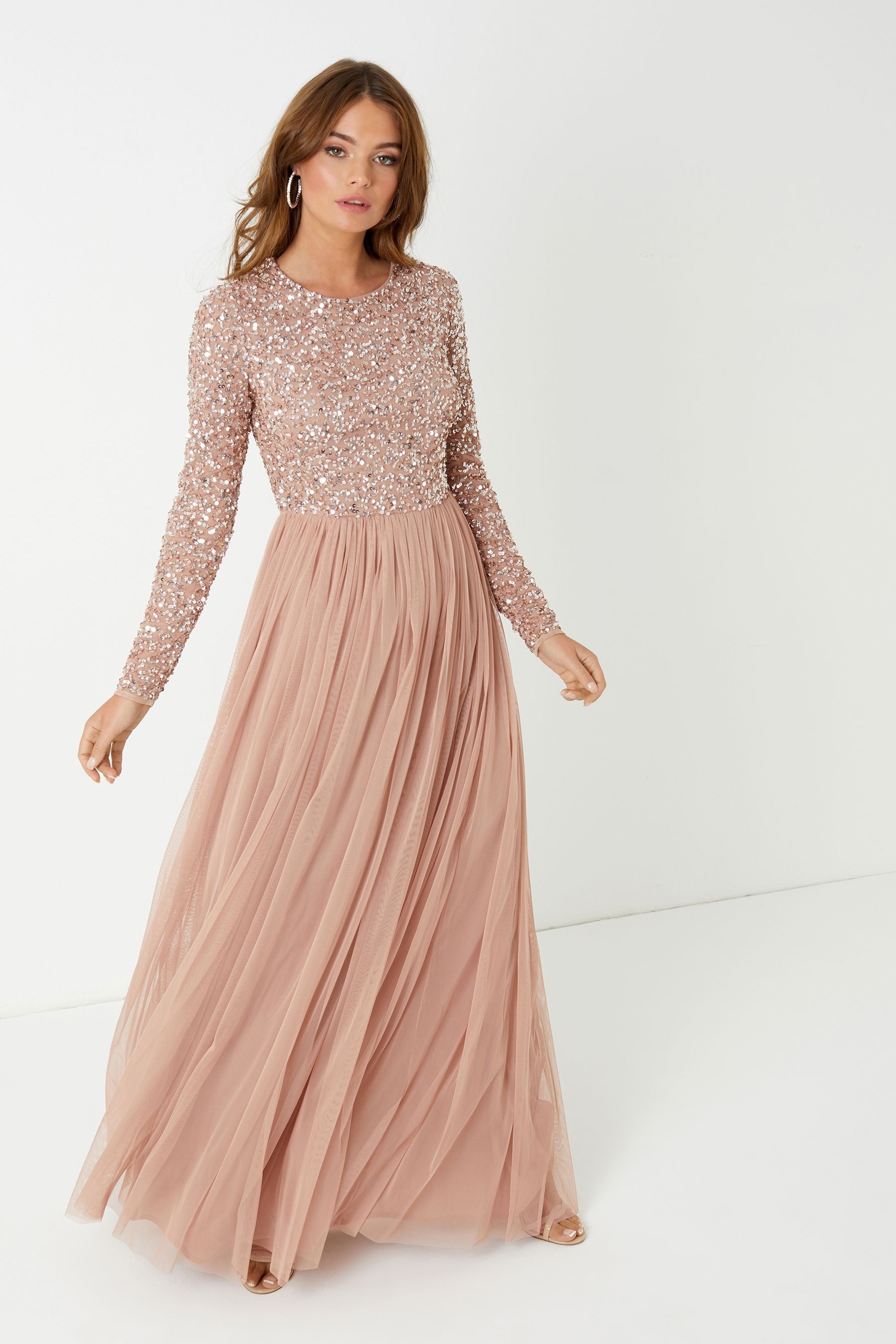 Maya Embellished Long Sleeve Maxi Dress Regular