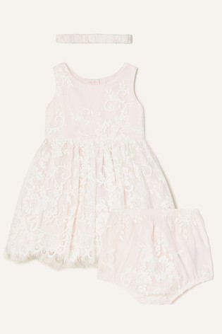 Monsoon Pink Newborn Valeria Lace Set