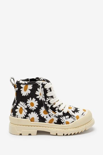 Canvas Lace-Up Boots