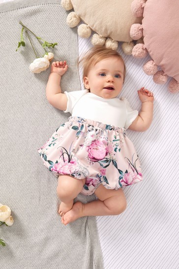 Lipsy Baby Puff Sleeve Dress With Matching Knicker