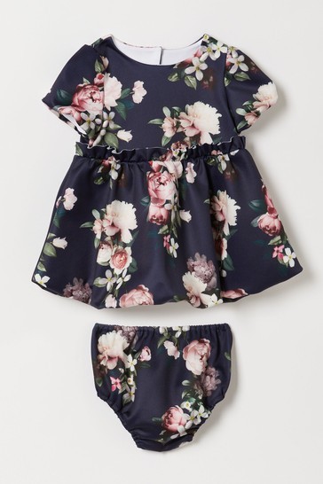 Lipsy Baby Puff Sleeve Dress With Matching Knicker