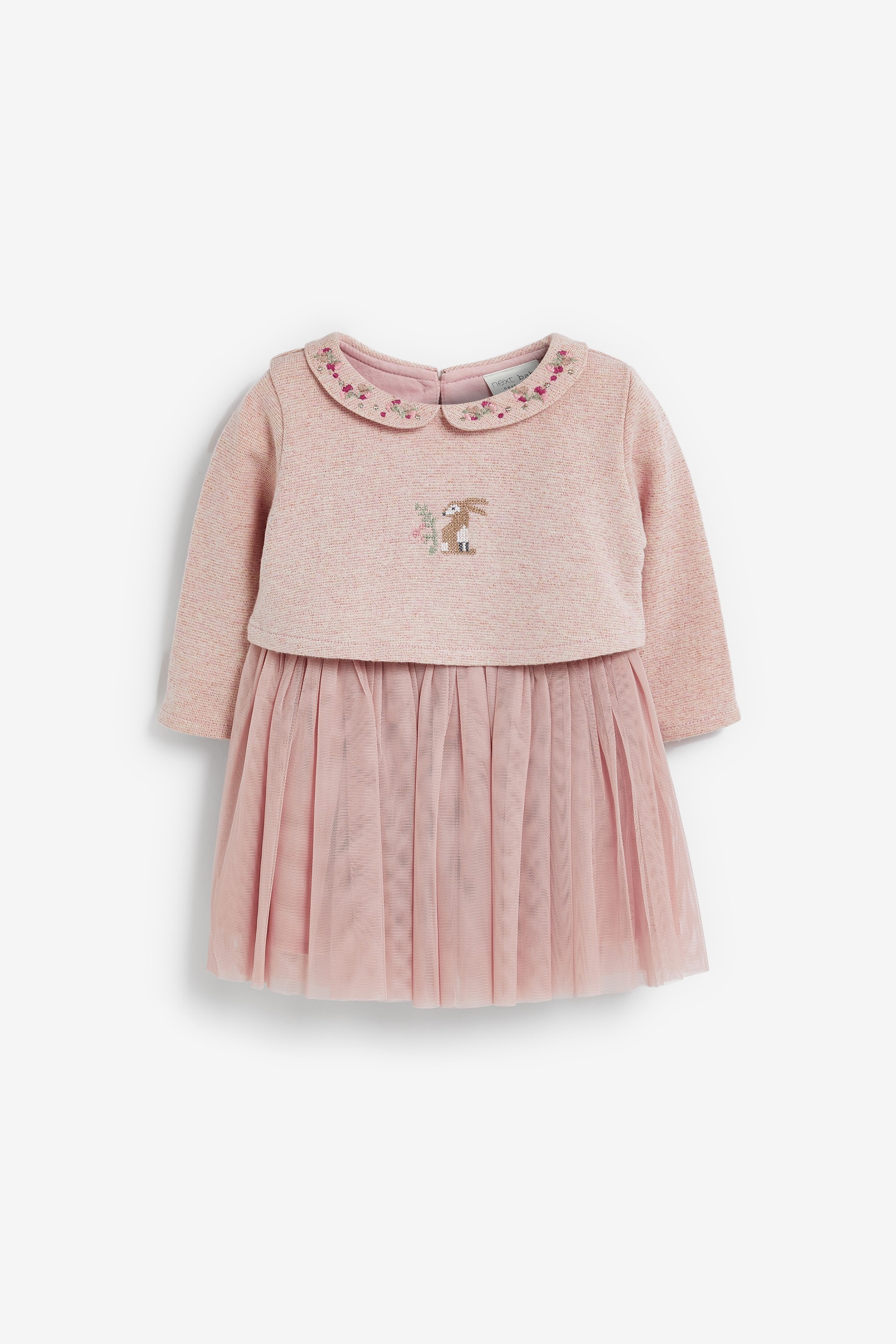 Baby Bunny Embroidery Detailed Tutu Dress (0mths-2yrs)