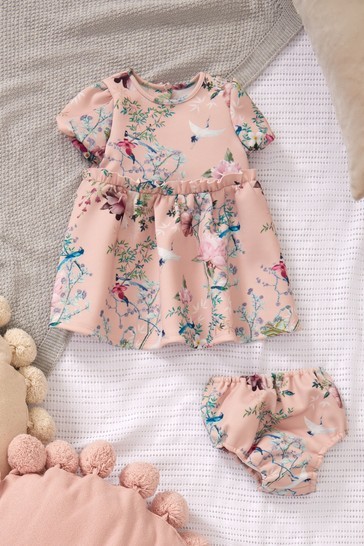 Lipsy Baby Puff Sleeve Dress With Matching Knicker