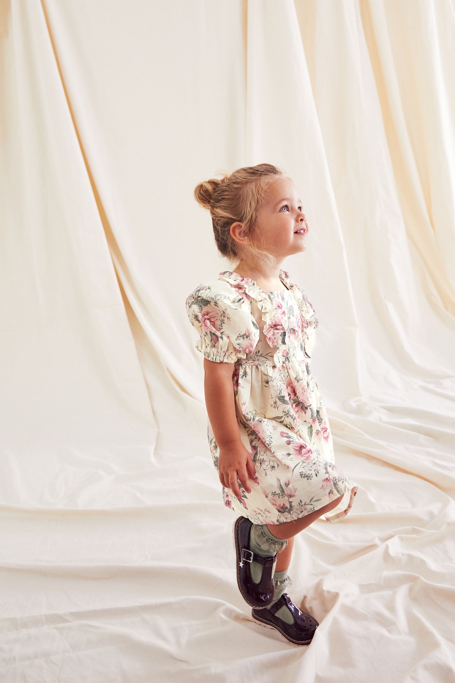 Printed Puff Sleeve Dress (3mths-8yrs)