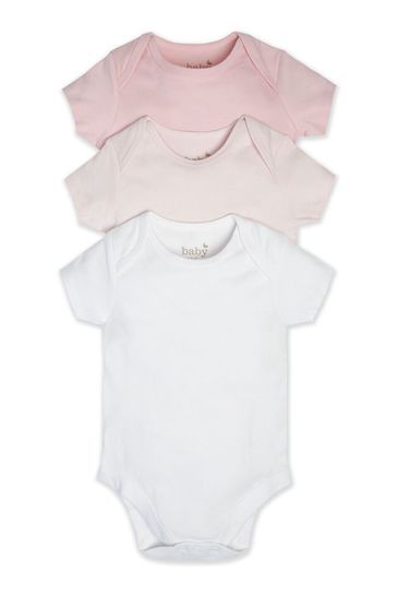 M&Co Pink Short Sleeve Bodysuits Three Pack