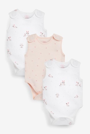 Premature Baby 3 Pack Vest Bodysuits