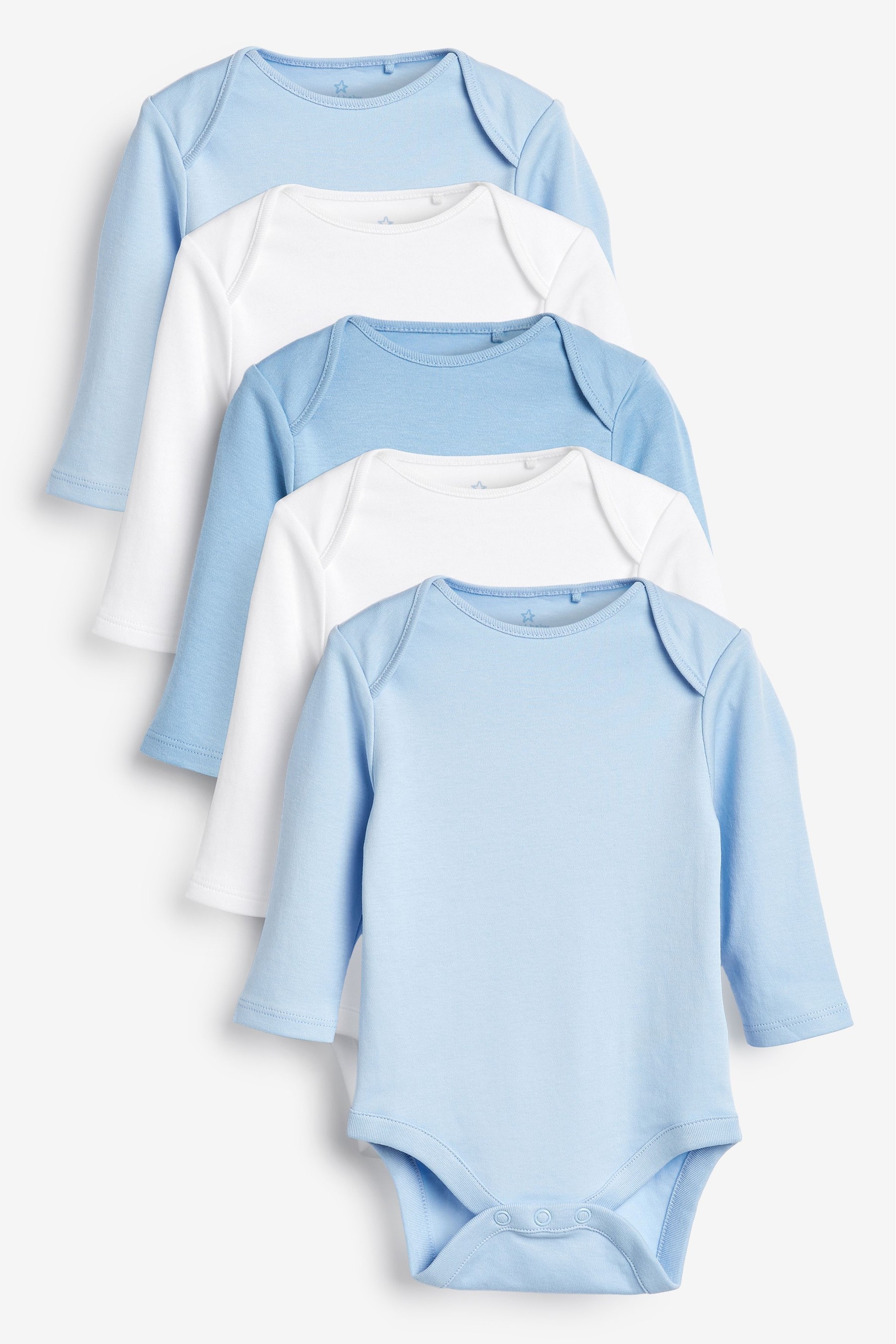 Baby 5 Pack Long Sleeve Bodysuits (0mths-3yrs)