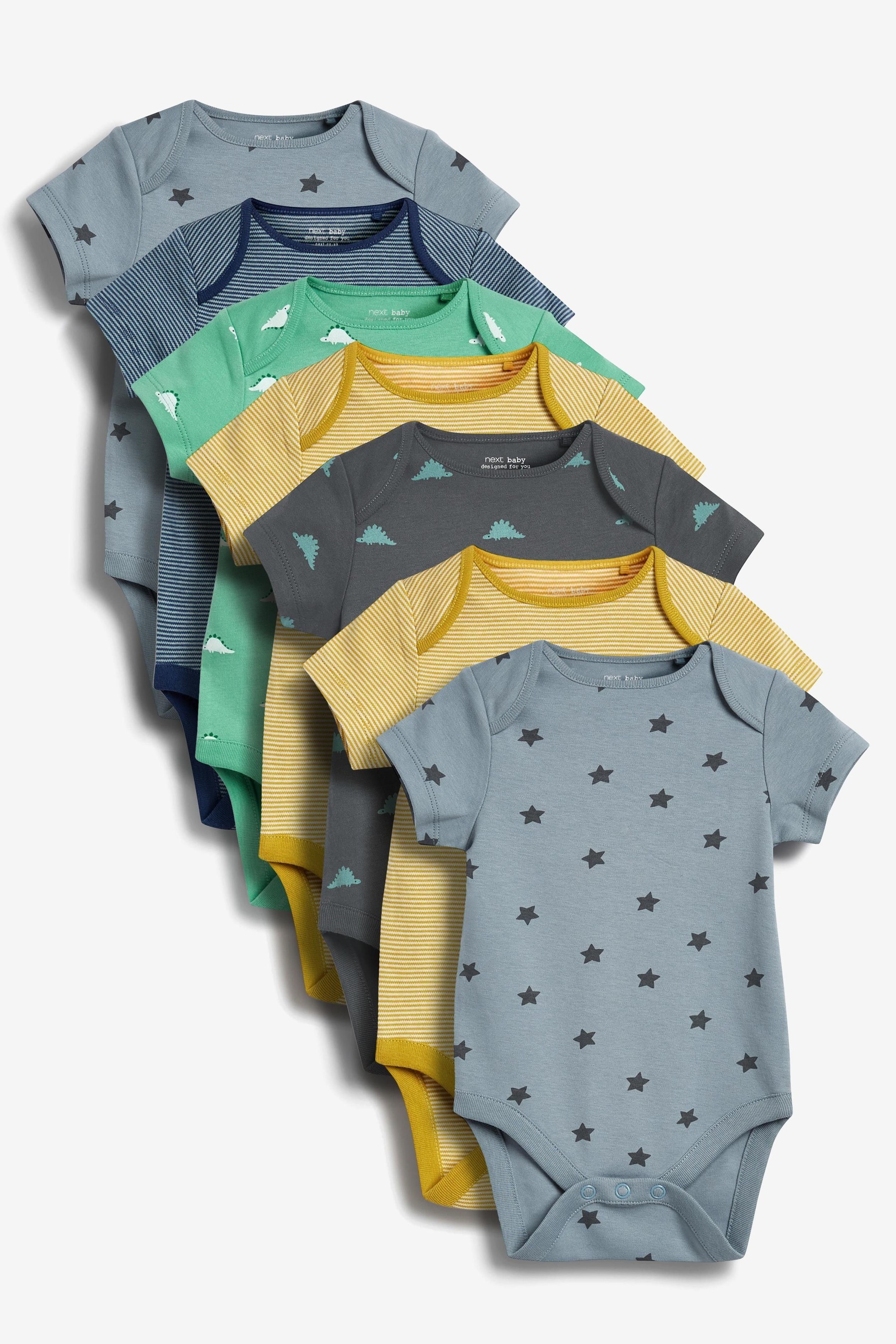 Baby 7 Pack Short Sleeve Bodysuits (0mths-3yrs)