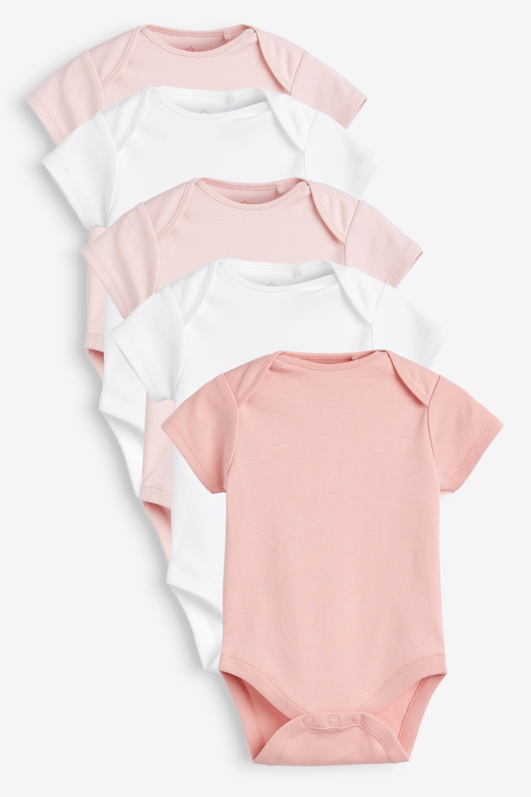 Baby 5 Pack Essential Short Sleeve Bodysuits (0mths-3yrs)