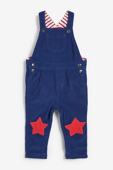 Boden Blue Jersey Lined Cord Dungarees