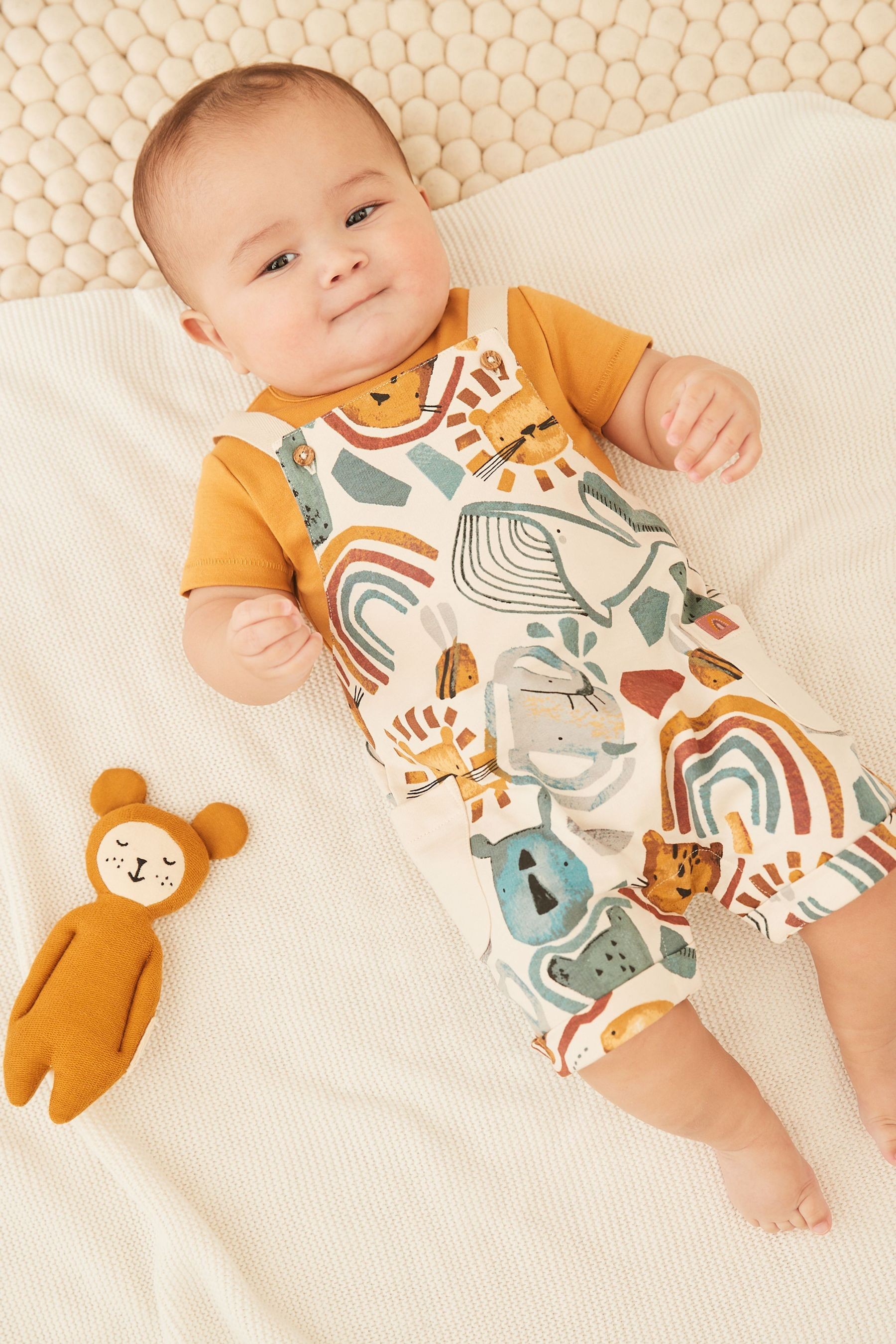 Baby Jersey Dungarees And Bodysuit Set (0mths-2yrs)