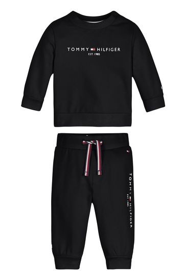 Tommy Hilfiger Black Essential Logo Tracksuit