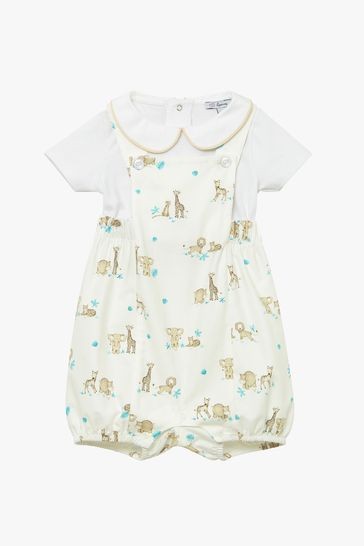 Trotters London Cream Augustus And Friends Little Romper