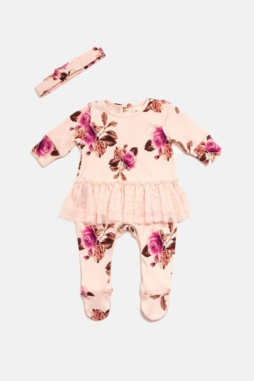 Angel & Rocket Grey Flora Tutu Onesie