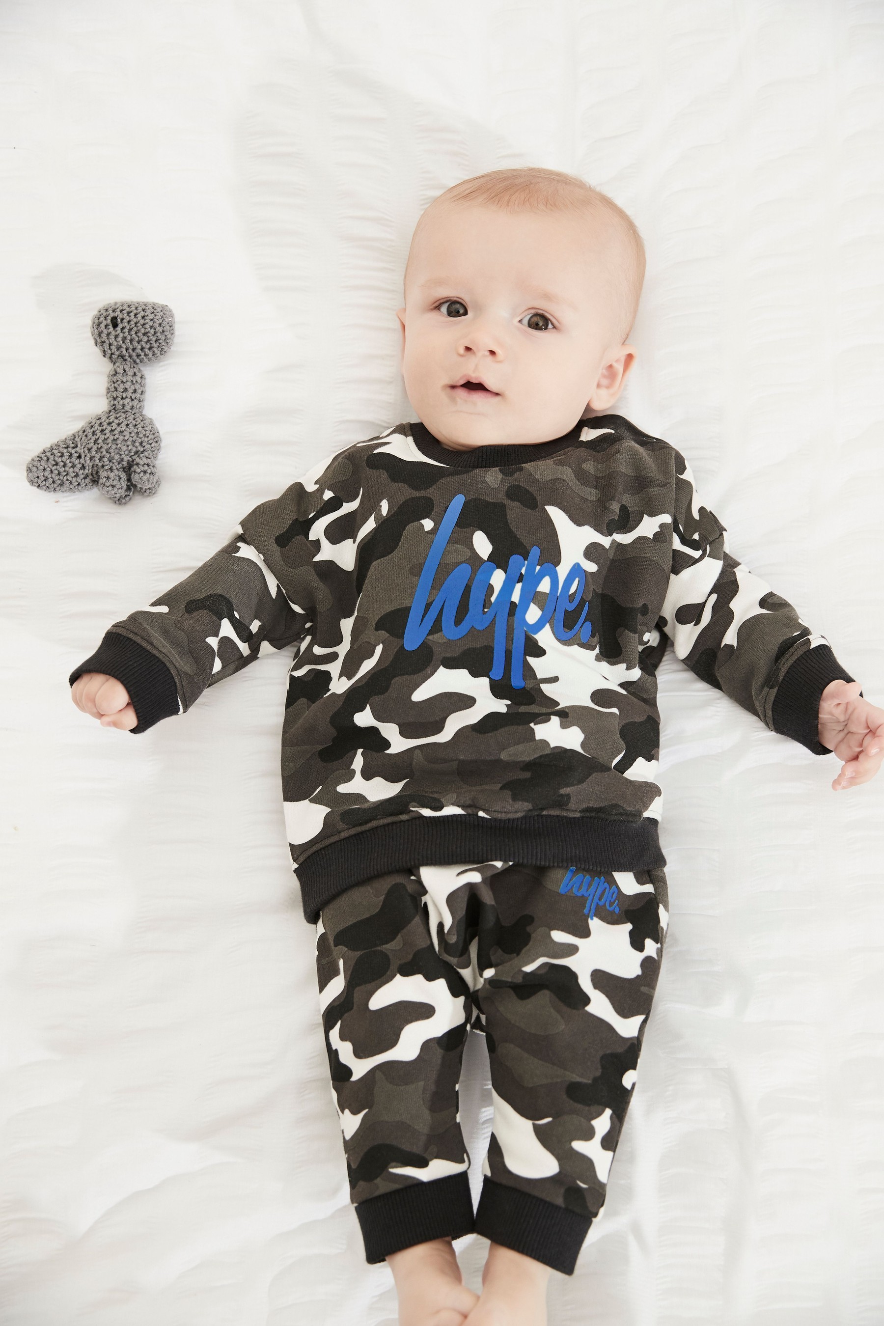 Hype. Baby Black Camo Sweat Top And Joggers Set