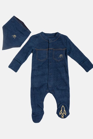 Angel & Rocket Callum Jersey Denim Babygrow