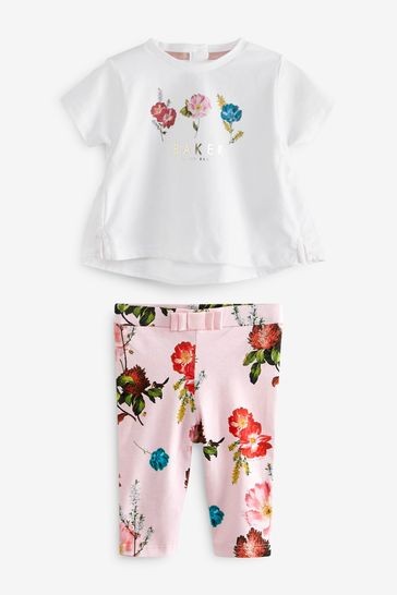 Baker by Ted Baker Pink T-Shirt and Floral Legging Set