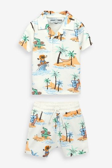 All Over Printed Revere Polo and Short Set (3mths-7yrs)