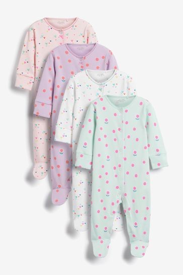 Baby 4 Pack Sleepsuits (0mths-3yrs)