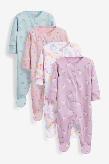 Baby 4 Pack Sleepsuits (0mths-3yrs)