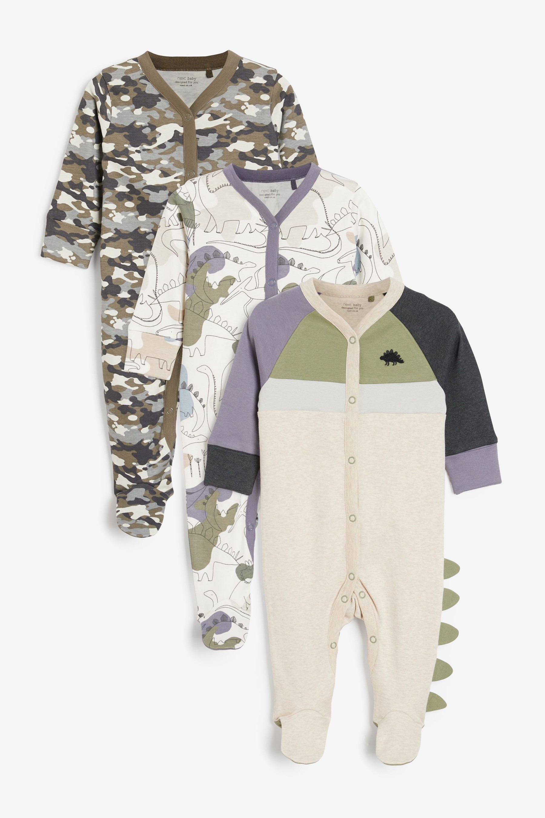 Baby 3 Pack Sleepsuits (0mths-2yrs)