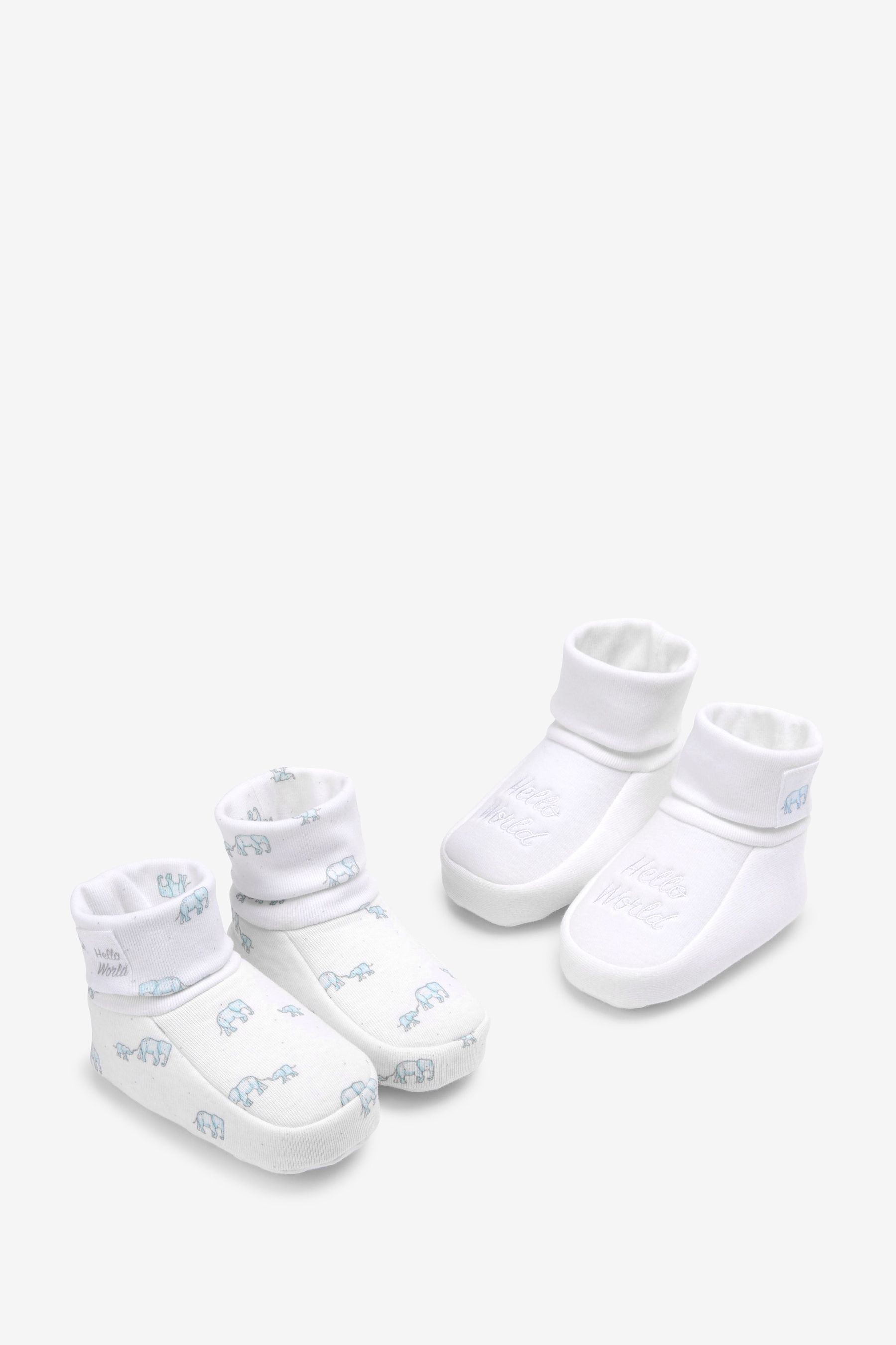 Baby 2 Pack Cotton Rich Booties (0-18mths)