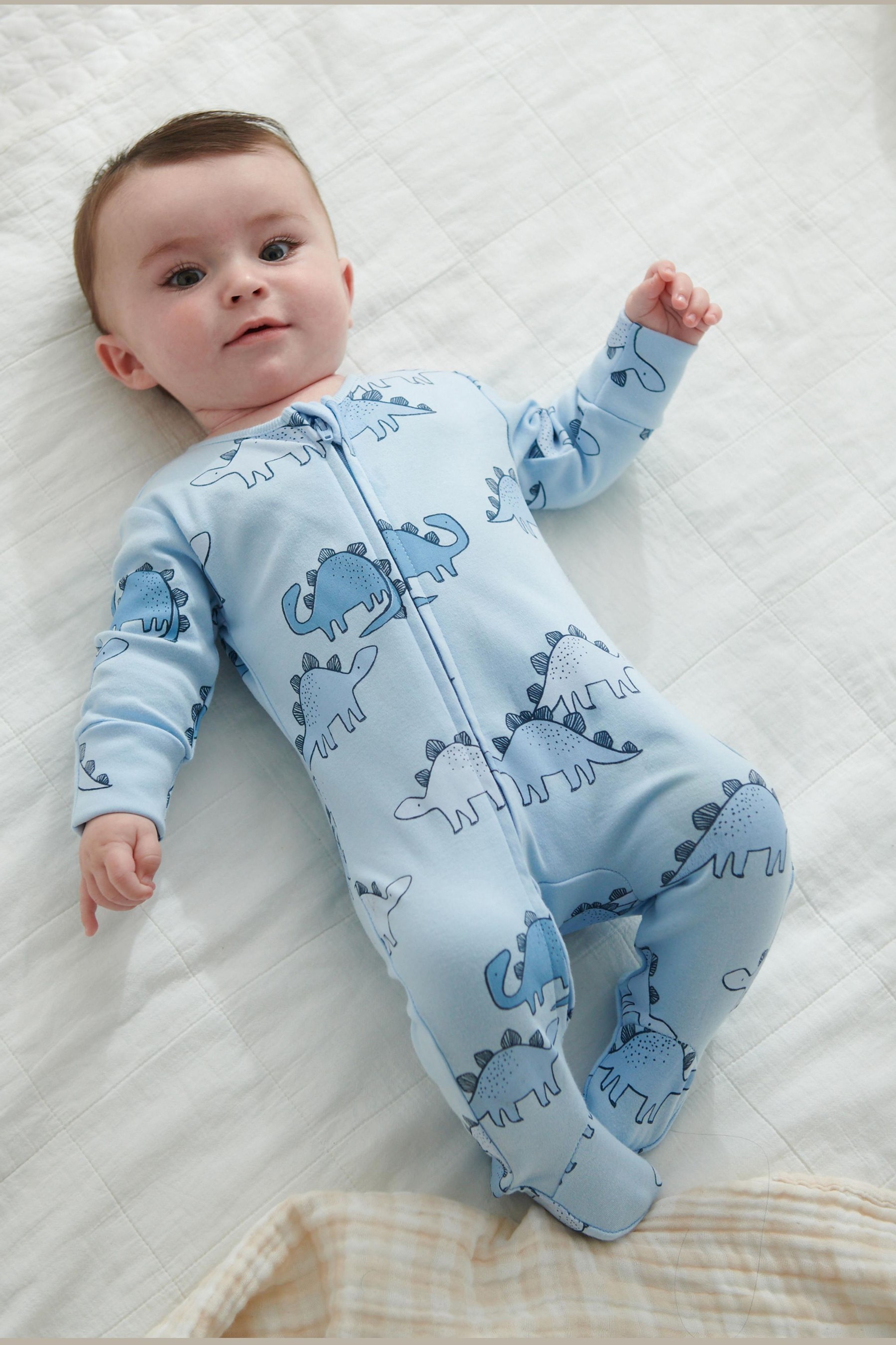 2 Pack Zip Baby Sleepsuits (0mths-3yrs)