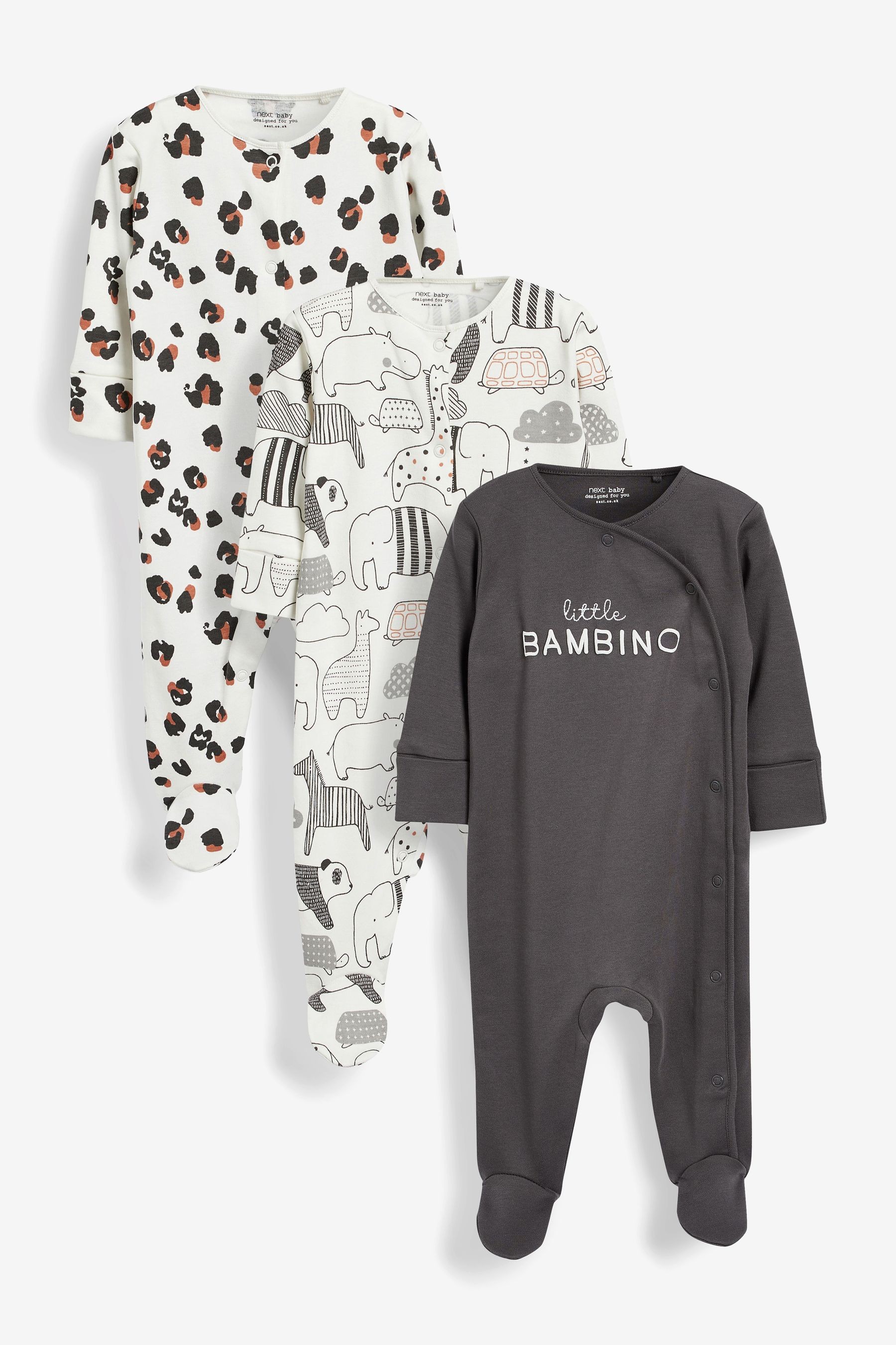 3 Pack Baby Sleepsuits (0mths-2yrs)