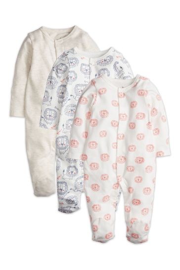 M&Co Grey Animal Sleepsuits Three Pack