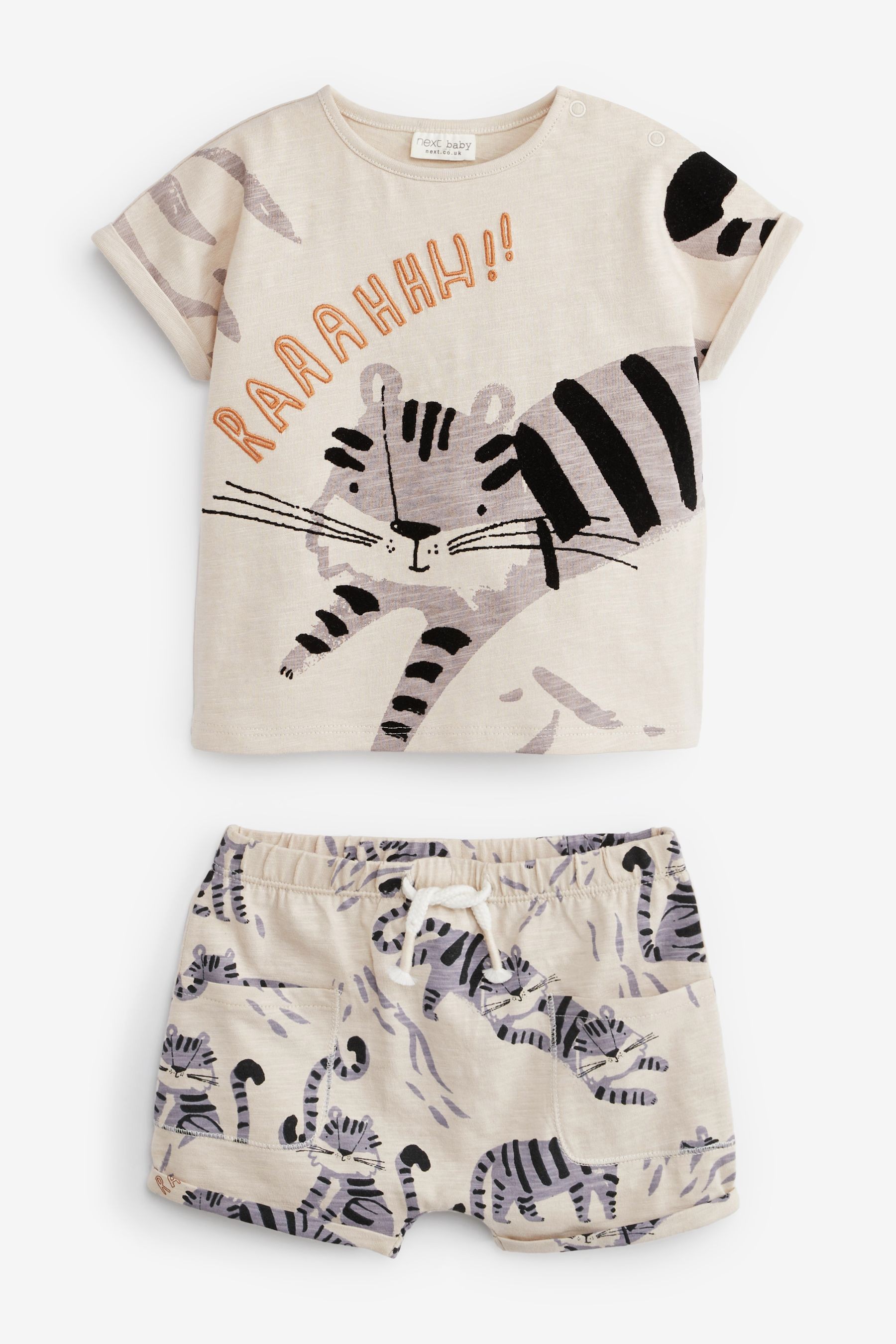 Baby 2 Piece Tiger Printed T-Shirt And Leggings Set (0mths-2yrs)