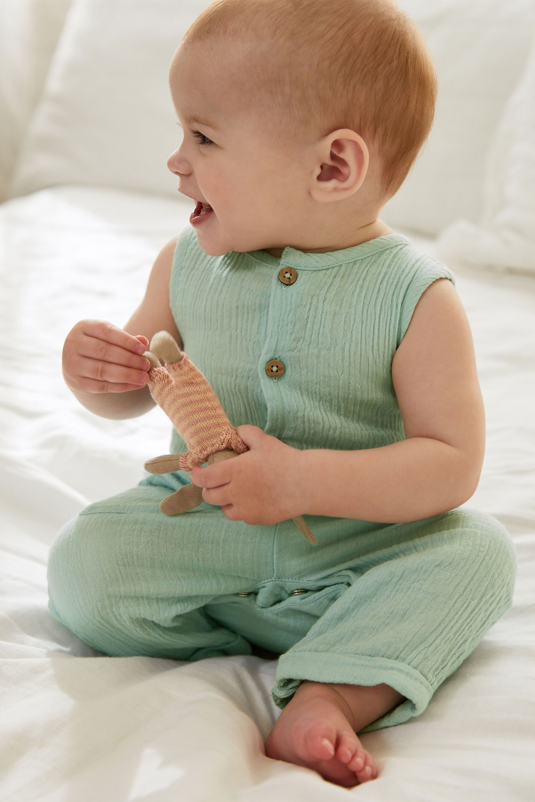 Baby Woven Crinkle Romper (0mths-2yrs)