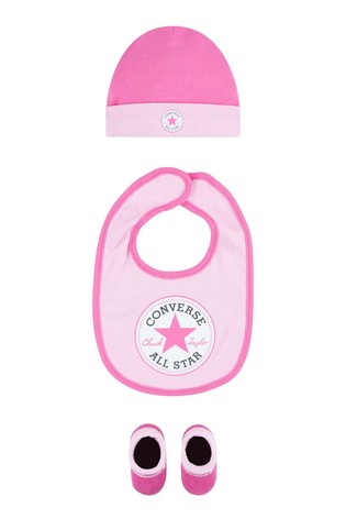 Converse Baby Bib Hat and Bootie Set