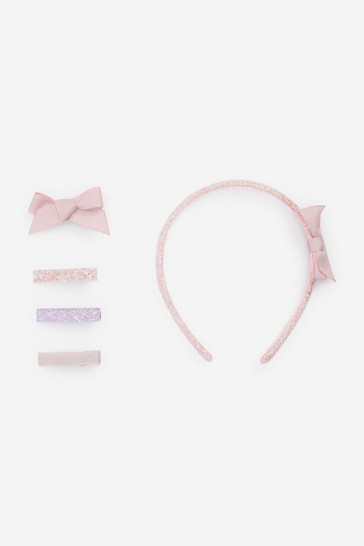 Occasion Hair Clips Glitter Hairband With Bow 4 Pack