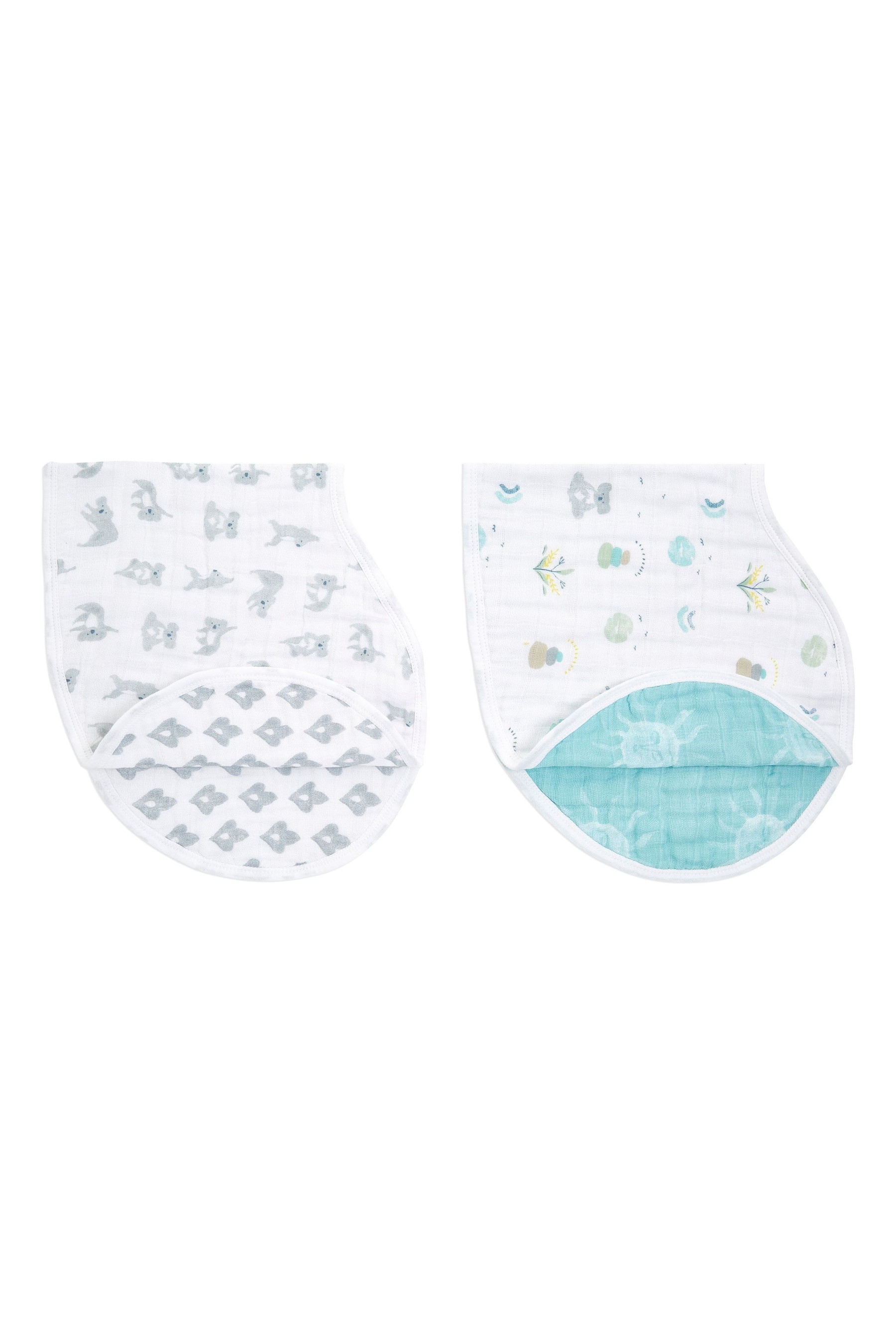 aden + anais White Cotton Muslin Now + Zen Burpy Bibs 2 Pack