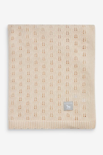 The Little Tailor Pink Pointelle Blanket